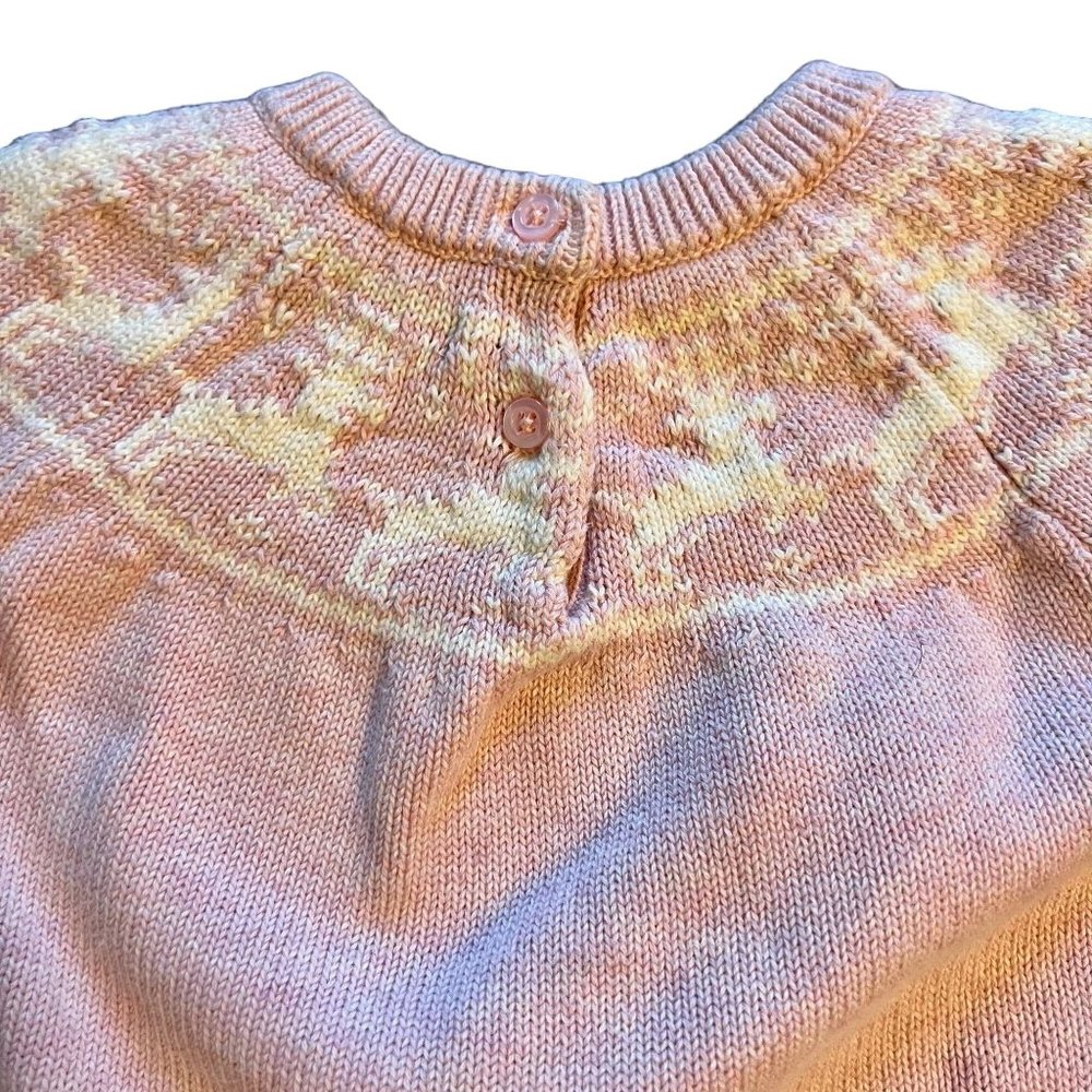 Baby Gap Pink Reindeer Long Sleeve Knit Sweater Baby Size 6-12 Months 6-12M - Picture 6 of 7